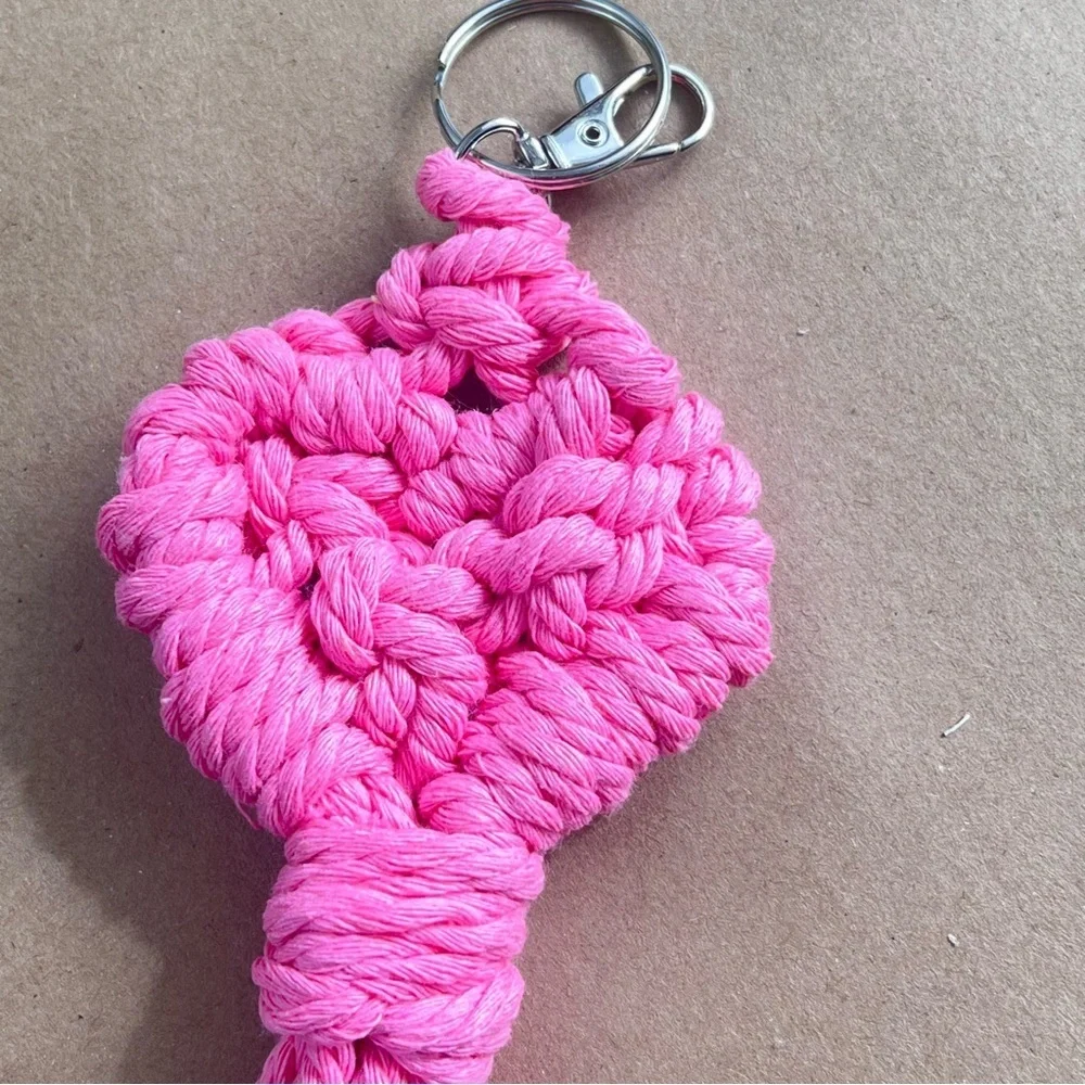 Handmade Handcrafted Macrame Keychain HEART